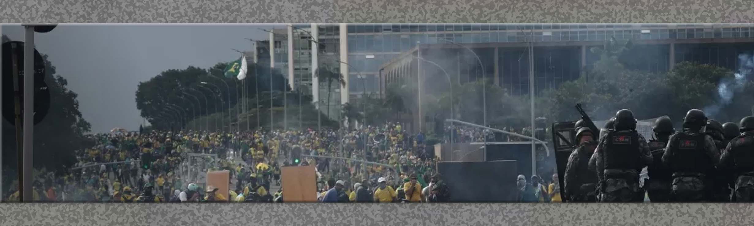 Repúdio aos atos terroristas em Brasília. Todos às manifestações populares nesta segunda, 9/1, em defesa da democracia e contra as ameaças golpistas 