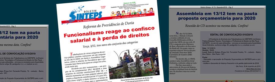 Boletim Sinteps 73 traz notícias da reforma da Previdência e assembleia geral