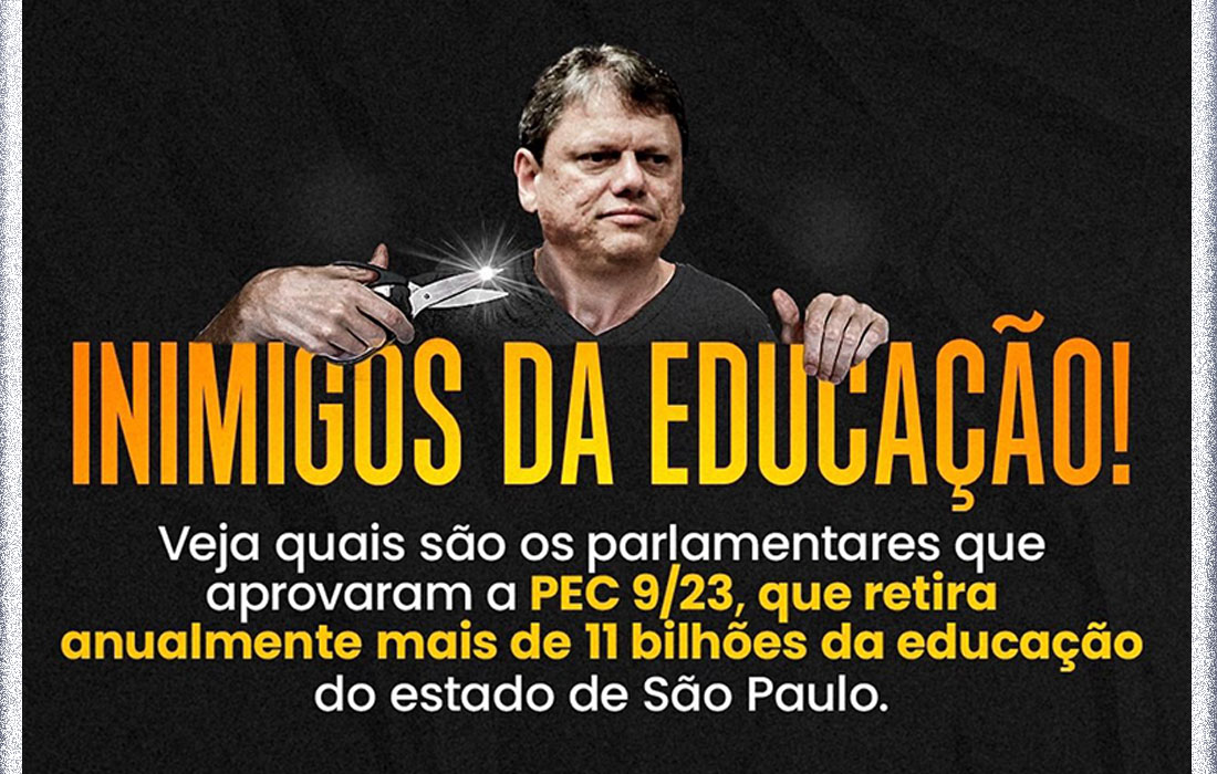 Governo Tarcísio muda a Constituição para cortar de 30% para 25% das receitas estaduais a verba da educação