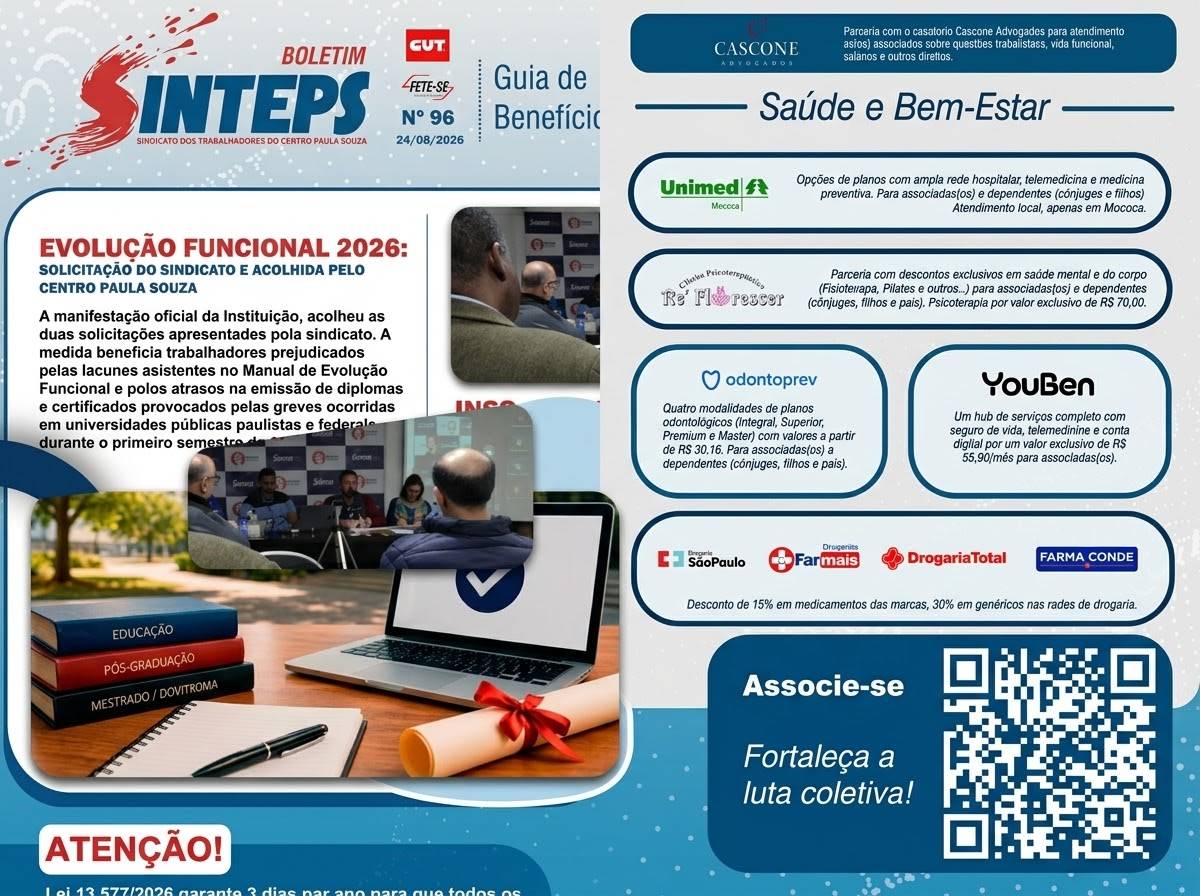 Fique por dentro: confira o Boletim Informativo #96 do SINTEPS