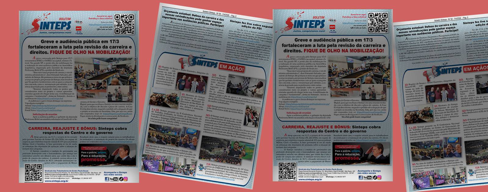 Boletim Sinteps 94 já está no ar: Notícias da carreira, cobranças do Sindicato, PDI, audiências do orçamento e outras Boletim Sinteps 94 já está no ar: Notícias da carreira, cobranças do Sindicato, PDI, audiências do orçamento e outras