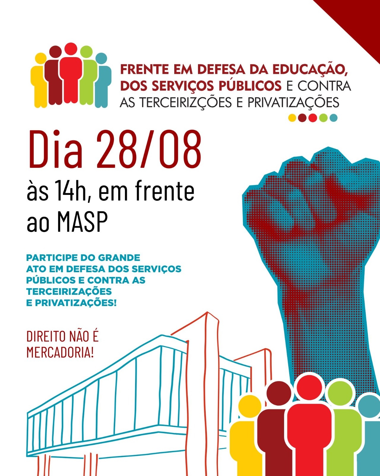 SINTEPS integra Frente Estadual em Defesa da Educação e dos Serviços Públicos e participa de ato no dia 28
