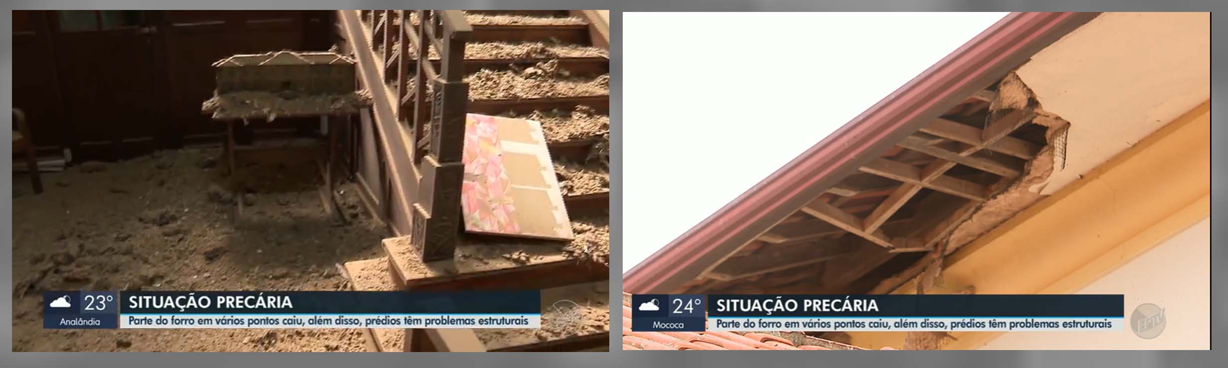 Situação precária da ETEC São Carlos, com desabamentos e infiltrações, é fruto de descaso do governo. Sinteps cobra Superintendência
